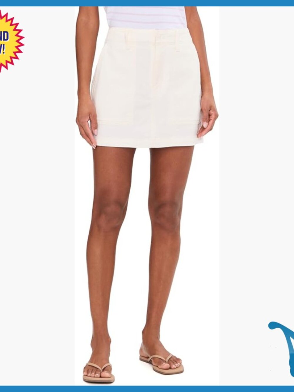 Mid-Rise Utility Skorts with Patch Pockets, Size 6, Stretch Twill Fabric